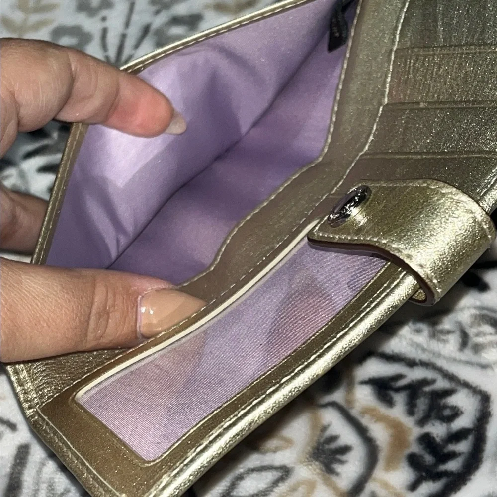 Coach Gold and Cream Metallic Women's Wallet